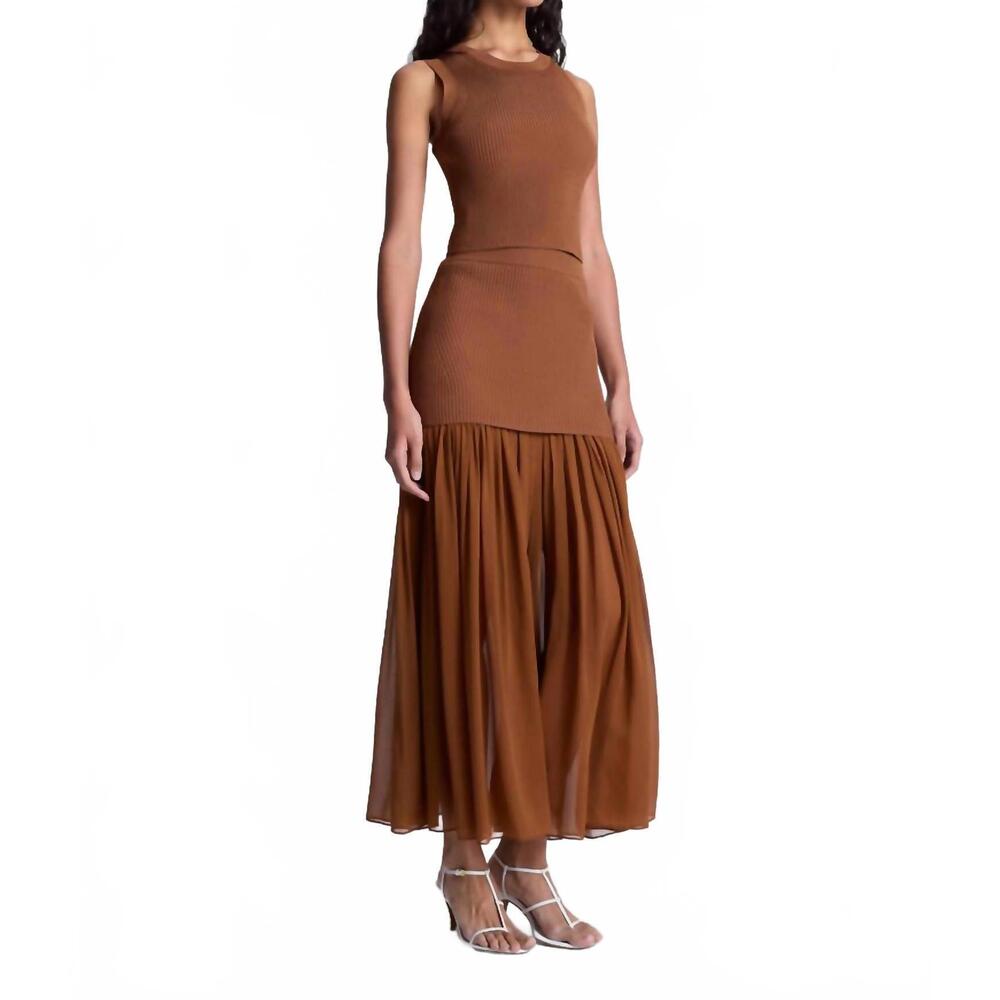 NEW A.L.C. hayden skirt in light chestnut - Picture 4 of 6